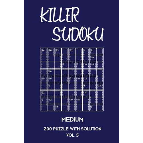 Killer Sudoku Medium 200 Puzzle With Solution Vol 5: 9x9, Advanced Sumoku Puzzle Book, 2 Puzzles Per Page