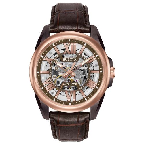 Bulova Montre Marron Analogique Hommes Automatic 98a165