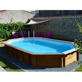 Piscine bois Safran 6,20 x 3,95 x 1,36 m - Gré