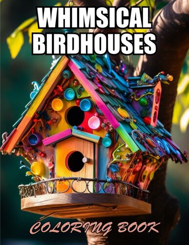 Whimsical Birdhouses Coloring Book: Exciting Designs Suitable For All Ages