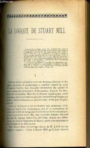 La Logique De Stuart Millles Romans De La Table Ronde Et La Legende Su Saint Graal  (Chap De 1 A 4) / Quelques Pages De La Vie D'un Marin : Le Commandant Treve  / Biographie : Biblia Sacra - ...
