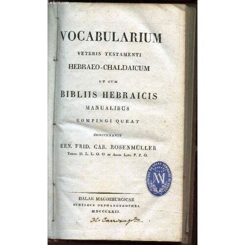 Vocabularium Veteris Testamenti Hebraeo-Chaldaicum