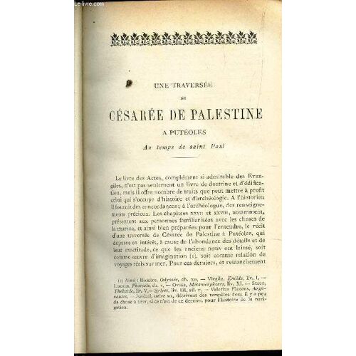 Une Traversée De Césarée De Palestine A Puteoles Au Temps De St Paul (À Suivre) / La Vie Philosophique D'ampere (À Suivre) / Mythe Ou Supertitution? -Le Chiens A 4 Yeux De La Perse Antique / ...