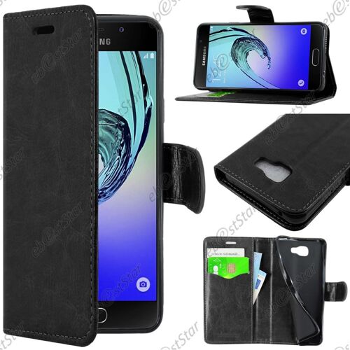 ebestStar ® pour Samsung Galaxy A3 2016 A310F - Housse Coque Etui Portefeuille Support Folio Simi Cuir + Film, Couleur Noir