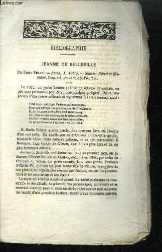 Extrait Bulletin Du Bouquiniste - Variete Bibliographiques - Jeanne De Belleville - Les Merveilles De La Ceramique - Comedie Francaise - Recherches Historiques Sur Les Manufactures De ...