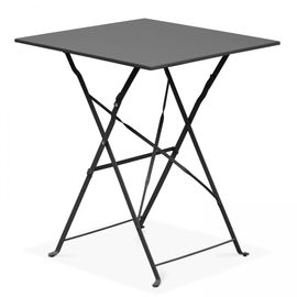 Table De Jardin Pliante Bistrot En Acier Gris
