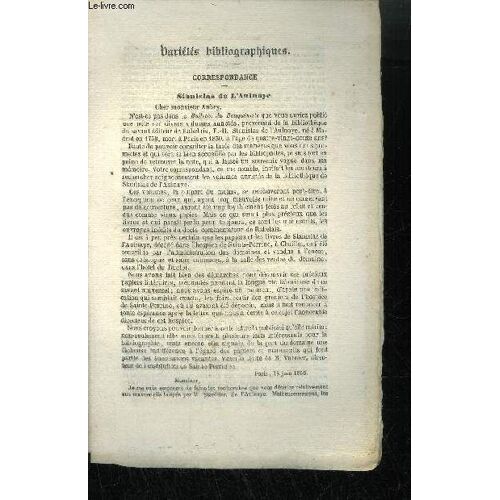Extrait Bulletin Du Bouquiniste - Variete Bibliographiques - Correspondance - Legs De Livres De Prieres Et De Manuscrits Au Xve Siecle - Bibliotheque De Francis Douce A Oxford, Livres ...