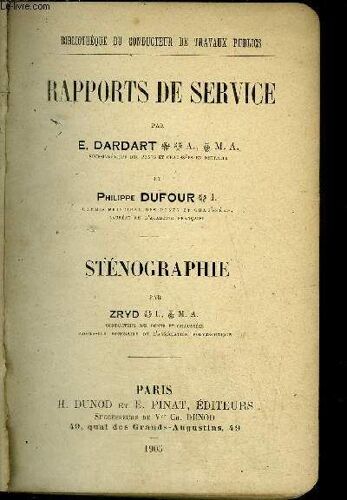 Rapports De Service - Stenographie