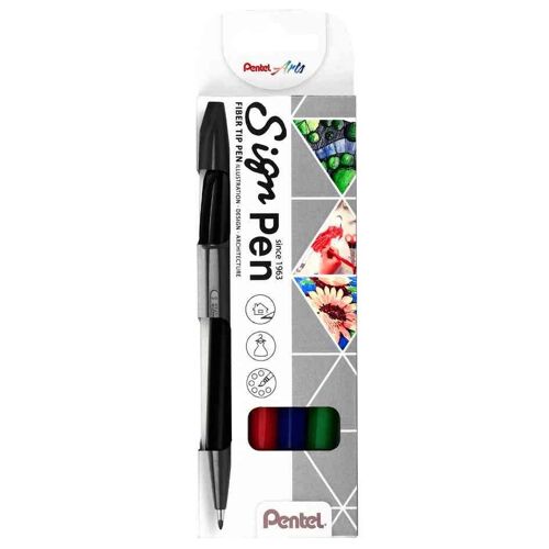 Pentel Arts Stylo Feutre Sign Pen S520, Étui De 4