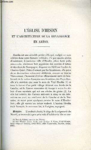 Bulletin Monumental 96e Volume De La Collection N°4 - L'eglise D'hesdin Et L'architecture De La Renaissance En Artois Par Pierre Heliot, L'ancienne Eglise De Vernais (Cher) Par Jean Bony