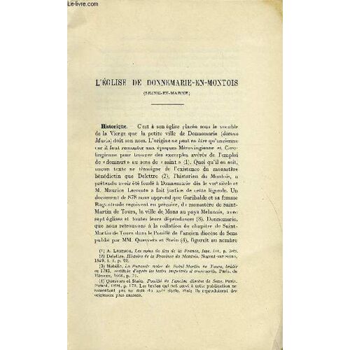 Bulletin Monumental 87e Volume De La Collection N°1-2 - L'eglise De Donnemarie-En-Montois (Seine-Et-Marne) Par La Marquise De Maille
