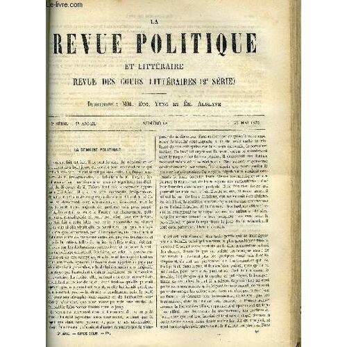 La Revue Politique Et Litteraire 2e Annee - 2e Semestre N°48 - Souvenirs Du Danemark - Moeurs Et Caracteres Par Leo Quesnel, La Philosophie Contemporaine En Angleterre - M. John Stuart Mill ...