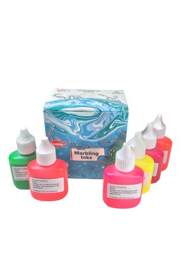 Marbling Base Huile 6 Couleurs Fluo 25ml