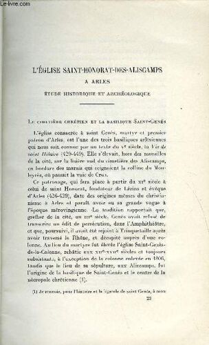 Bulletin Monumental 97e Volume De La Collection N°4 - L'eglise Saint-Honorat-Des-Aliscamps A Arles - Etude Historique Et Archeologique Par Fernand Benoit