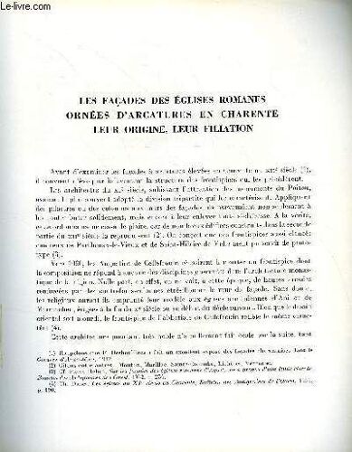 Bulletin Monumental 119e Volume De La Collection N°2 - Les Facades Des Eglises Romanes Ornees D'arcatures En Charente - Leur Origine, Leur Filiation Par Charles Daras