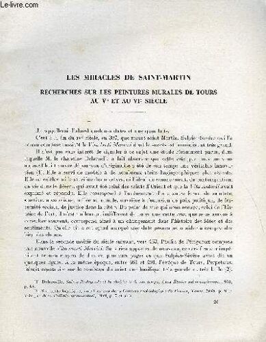 Bulletin Monumental 114e Volume De La Collection N°3 - Les Miracles De Saint-Martin - Recherches Sur Les Peintures Murales De Tours Au Ve Et Au Vie Siecle Par Tony Sauvel