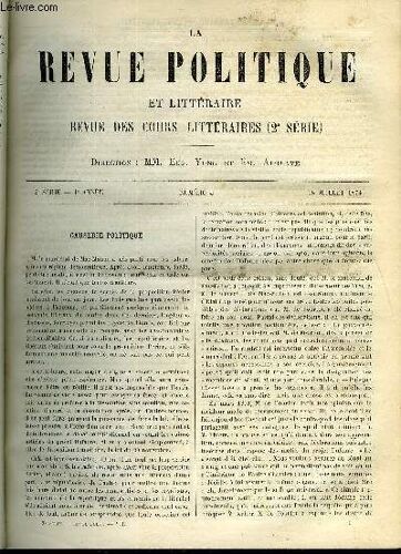 La Revue Politique Et Litteraire 4e Annee - 1er Semestre N°3 - Marie-Antoinette Et La Cour De France Par Alfred Rambaud, Le Theatre Moderne En Pologne Par Louis Leger, Origines Du ...
