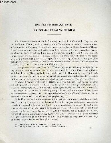 Bulletin Monumental 114e Volume De La Collection N°4 - Une Eglise Romane Datee Saint-Germain-L'herm Par E. Du Ranquet Et G. De Bussac