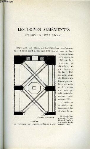 Bulletin Monumental 95e Volume De La Collection N°2 - Les Ogives Armeniennes D'apres Un Livre Recent Par Marcel Aubert