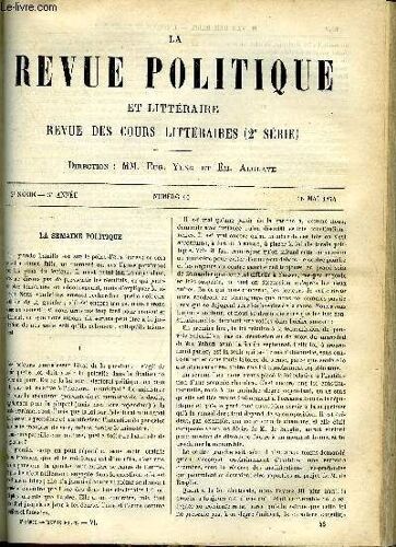 La Revue Politique Et Litteraire 3e Annee - 2e Semestre N°46 - L'europe Et La Guerre Par Van Den Berg, Moliere - Son Portrait Physique Et Moral Par Ch. Lenient, L'armee Romaine Et ...