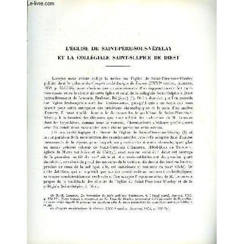 Bulletin Monumental 122e Volume De La Collection N°4 - L'eglise De Saint-Pere-Sous-Vezelay Et La Collegiale Saint-Sulpice De Diest Par Yves Bruand