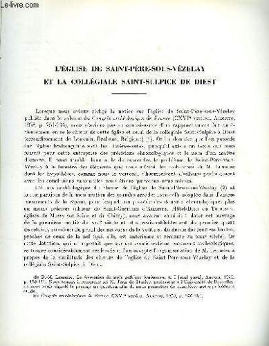 Bulletin Monumental 122e Volume De La Collection N°4 - L'eglise De Saint-Pere-Sous-Vezelay Et La Collegiale Saint-Sulpice De Diest Par Yves Bruand