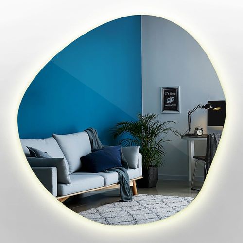 Tulup Miroir Irrégulier LED lumineux avec éclairage LED Mural 77x77 lumière chaude mural Miroir de maquillage miroir pour beauté pour Bureau Chambre à coucher Salon Salle de bain