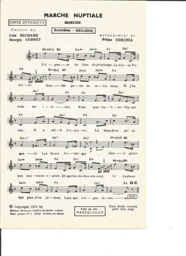 Marche Nuptiale + La Bourguignonne + Léon Roi De Bayonne + Passacaille (4 Marches)