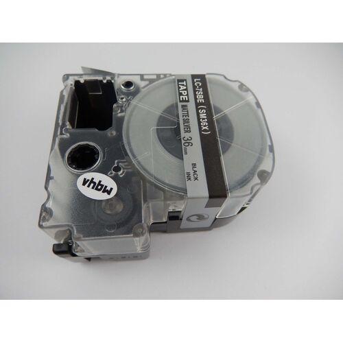 vhbw Ruban compatible avec Epson LW-900P, OK900P imprimante d'étiquettes 36mm Noir sur Argent