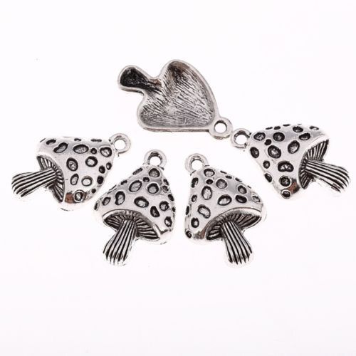 2 Breloques Champignons  2,5x 1,8 Cm