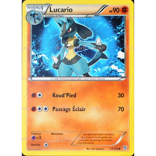 Carte Pok?Mon 77/135 Lucario 90 Pv Bw09 - Temp?Te Plasma Neuf Fr