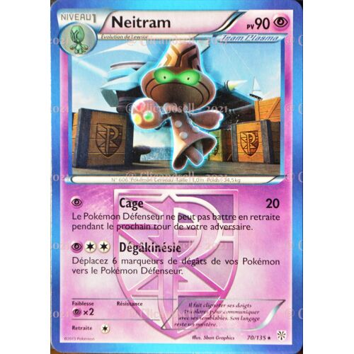 Carte Pok?Mon 70/135 Neitram 90 Pv Bw09 - Temp?Te Plasma Neuf Fr