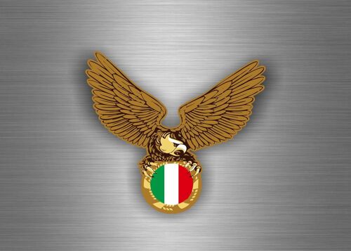 Autocollant Sticker Voiture Moto Drapeau Italie Italien Aigle Motard Biker
