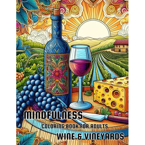 Mindfulness Wine And Vineyards Coloring Book: Mandala Style Vineyard Coloring Pages With Botanical Lines For Relaxation - Feel The Zen!