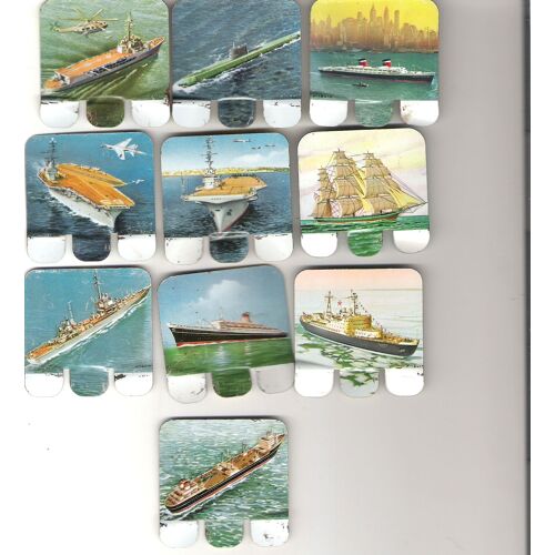 Lot De 10 Bateaux Plaques Metalliques Huilor Publicite