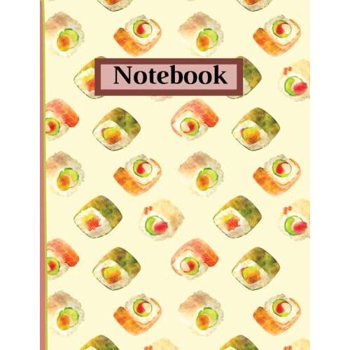 Japanese Food Notebook : Japanese Sushi Food Composition Notebook : Coworkers Gifts Cute Lined Journal: Colleague Gifts 8.5" X 11" (21.59 X 27.94 Cm) 120 Pages Of Blank Wide Rule
