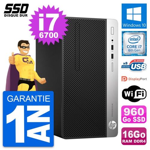 PC Tour HP ProDesk 400 G4 MT Intel i7-6700 RAM 16Go SSD 960Go Windows 10 Wifi