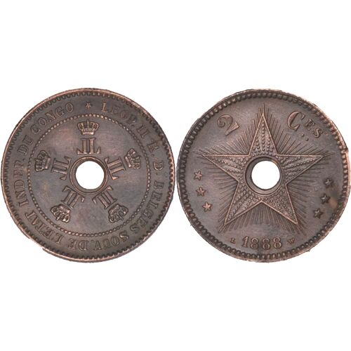 Congo - 1888 - 2 Centimes - Leopold Ii - Qualité Et Rare - B223