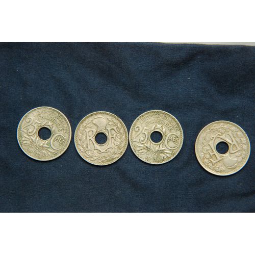 Lot De Pièce 4 Pièces De 25 Centimes Années 1921-1928-1931-1932