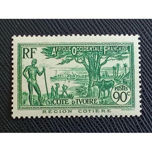 Timbre Cote D'Ivoire Y T 156 Région Côtière 1939 ( 021009 )