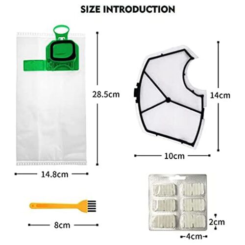 Kit de sac d'aspirateur Kobold, compatible avec Vorwerk Kobold-B