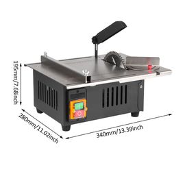 Scie de Table de décoration pour le travail du bois, 1200W, plateau de Table en acier inoxydable nouvellement amélioré avec règle d'angle et support réglable