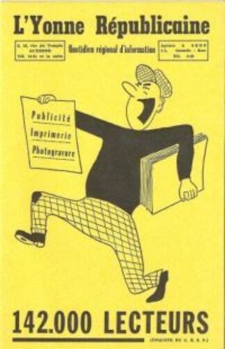 Buvard Du Journal Quotidien Régional L'yonne Republicaine