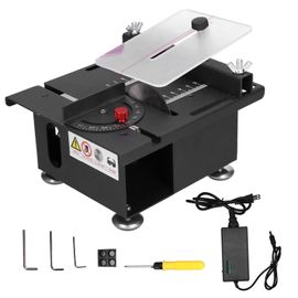 Mini scie à Table 100W, Rail coulissant, Machine de découpe réglable pour le travail du bois