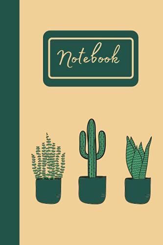 Notebook: Beige And Green 3 House Plants Lined Notebook With Margins