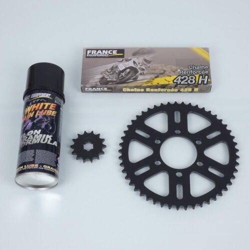 Kit Chaîne Fe Pour Moto Yamaha 125 Dtmx 1976 À 1982 14x49 Pas 428 Neuf