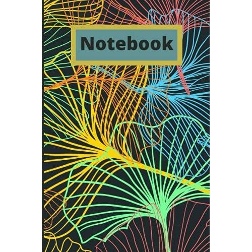 Notebook: Notebook Black Colorful Blank Lined Journal 6x9 120 Pages