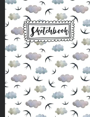 Sketchbook: For Kids Premium Swallow Cover | Size 8.5 X 11 |Blank White Pages For Painting,For Girls Kids Teens Student For Back To School And Home Drawing, Writing, Sketching And Doodling