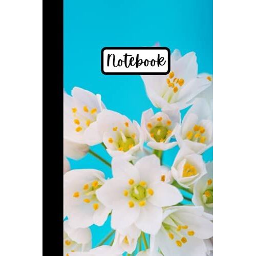 Notebook | Lined Paperback Journal | 6 X 9 Inches | 120 Pages | Flowers | Floral | Blue