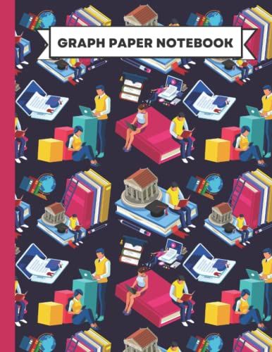 Graph Paper Notebook: Academic Gifts A 5x5 Quad Ruled Large Grid Paper Notebook Journal With Retro Academic Pattern And Squared Paper Design (8.5"X11")